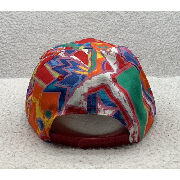 VTG San Sun Dual II Colorful Blockhead Hat Snapback Trucker Rope Wild Geometric - Picture 3 of 7